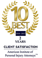10 Best - Client Satisfaction - 2 Years | American Institute of Personal Injury Attorneys